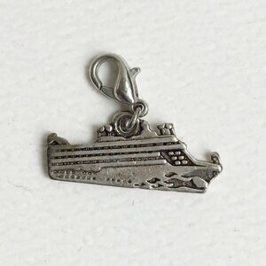 Silver Tone Cruise Ship Boat Nautical Maritime Pendant Charm